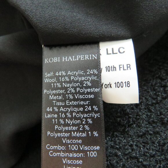 KOBI HALPERIN Black Textured Tweed Wool Blend Officecore Fit and Flare Dress - Picture 14 of 14